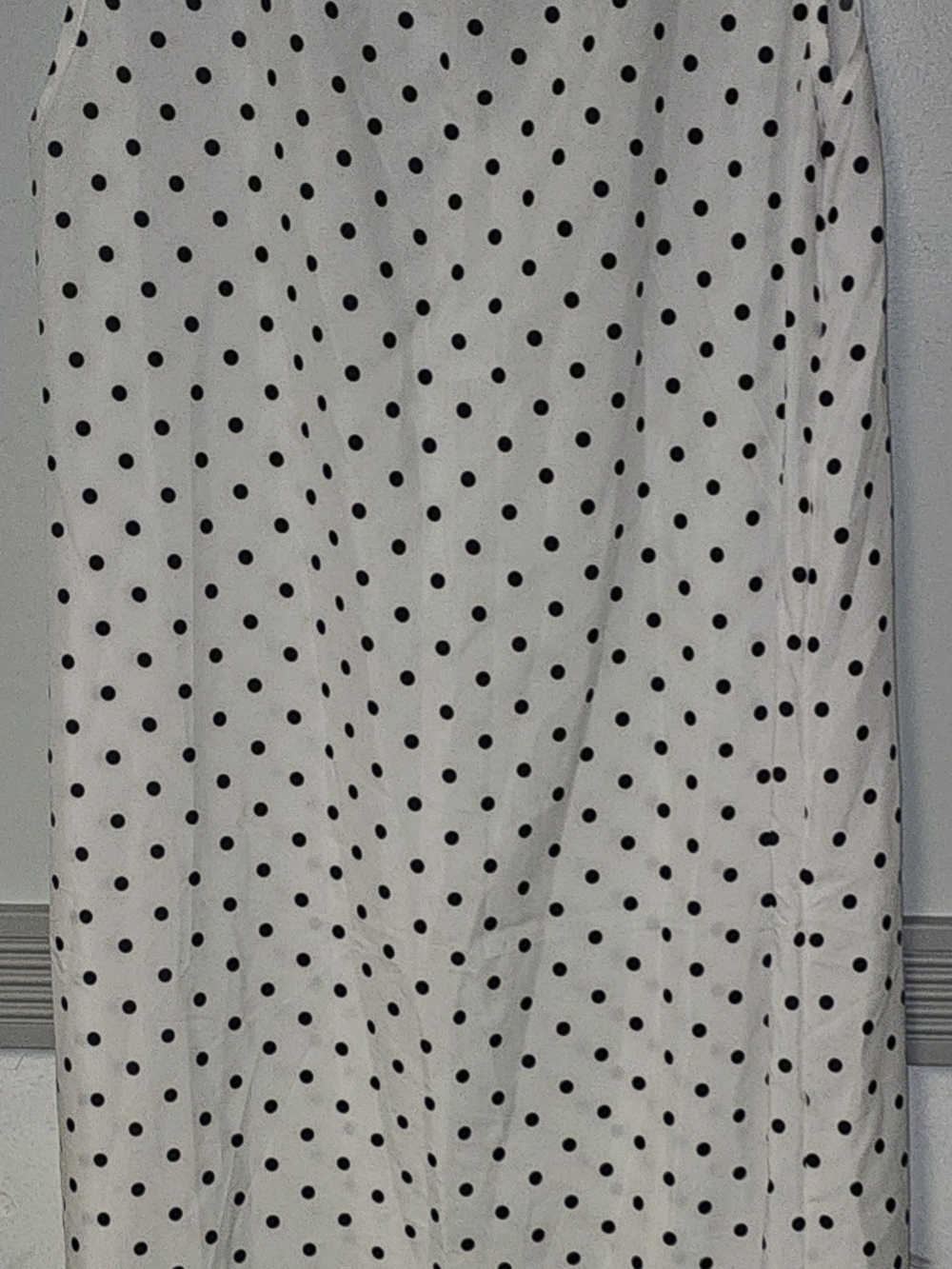 Classic Polka Dot Midi Skirt - White with Black Dots